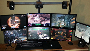 7 monitor desk